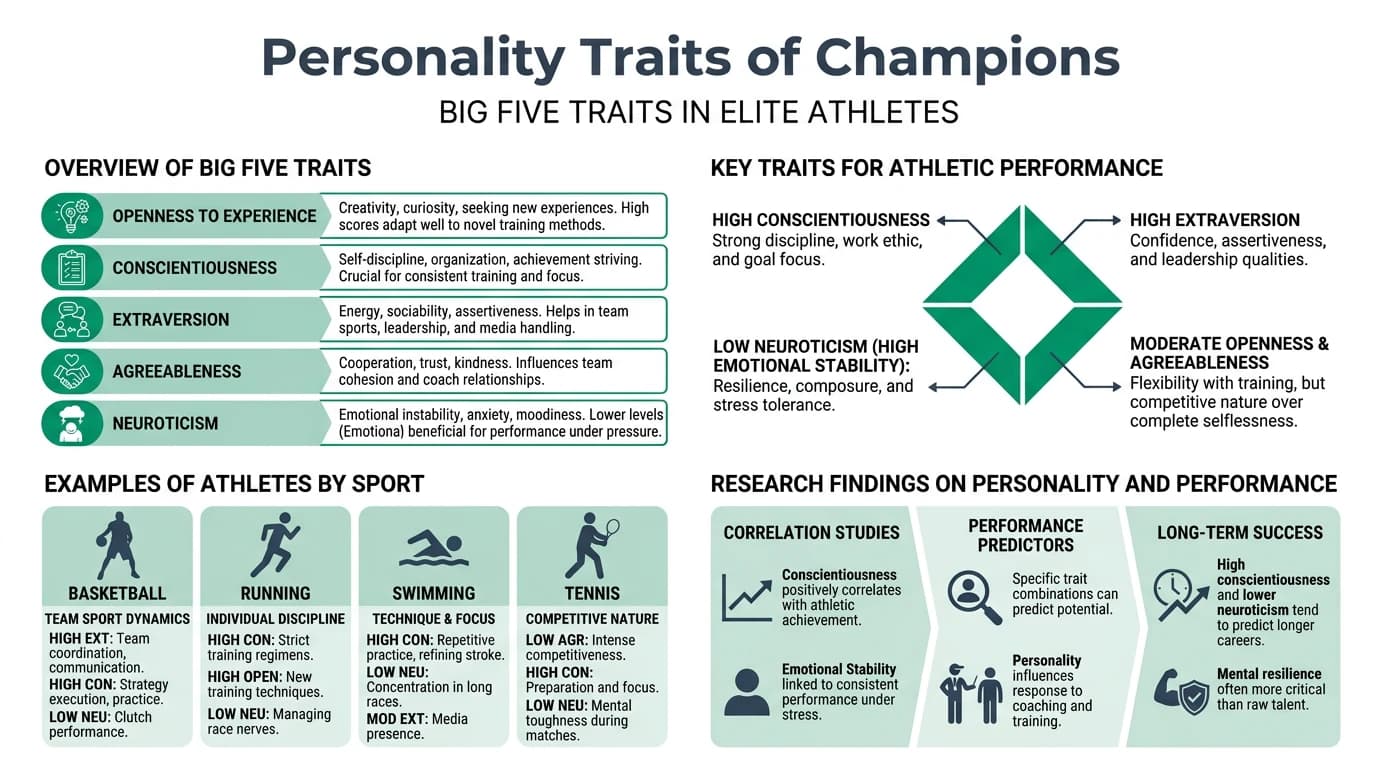 A collage of athletes from various sports, each with a unique expression, illustrating diverse personality traits.