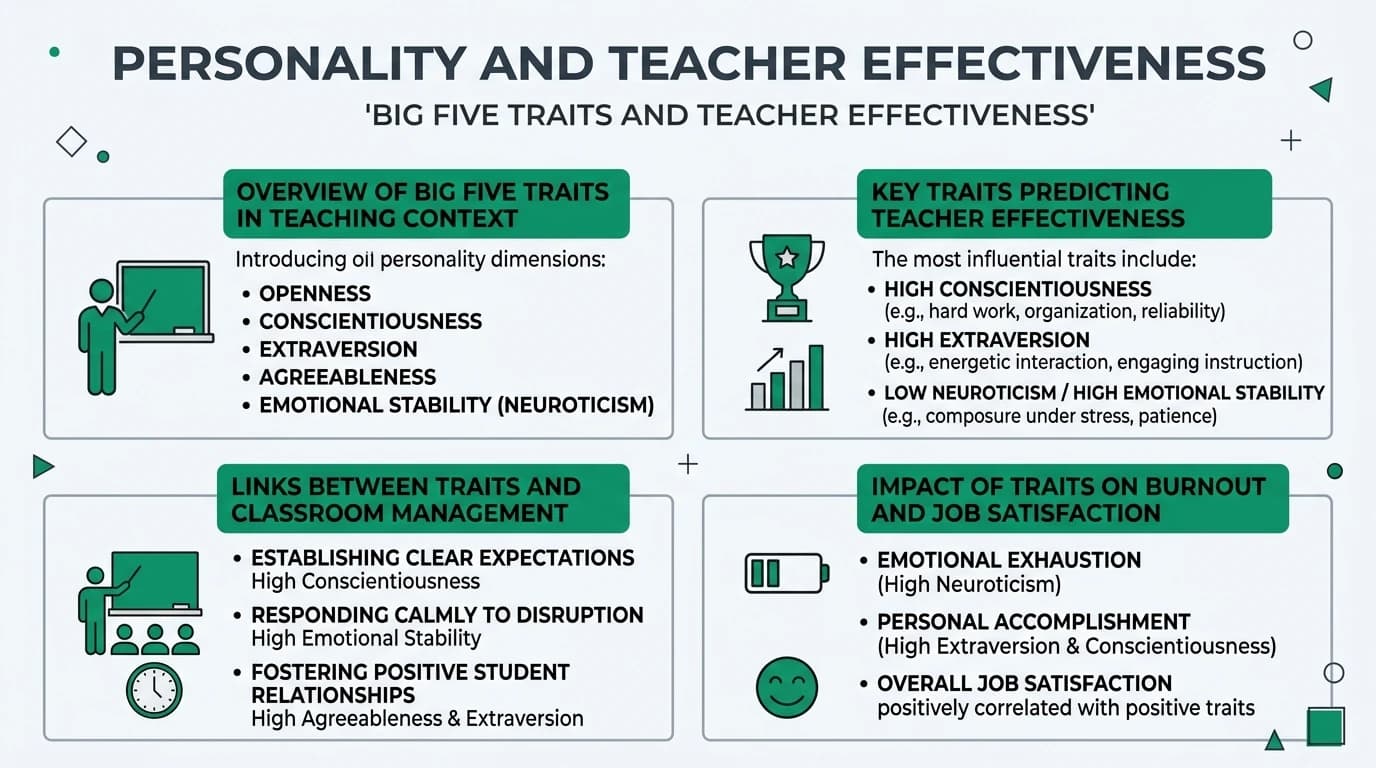 Infographic explaining personality dimensions, professional use cases, and interpretation safeguards to avoid simplistic or biased conclusions from score profiles.