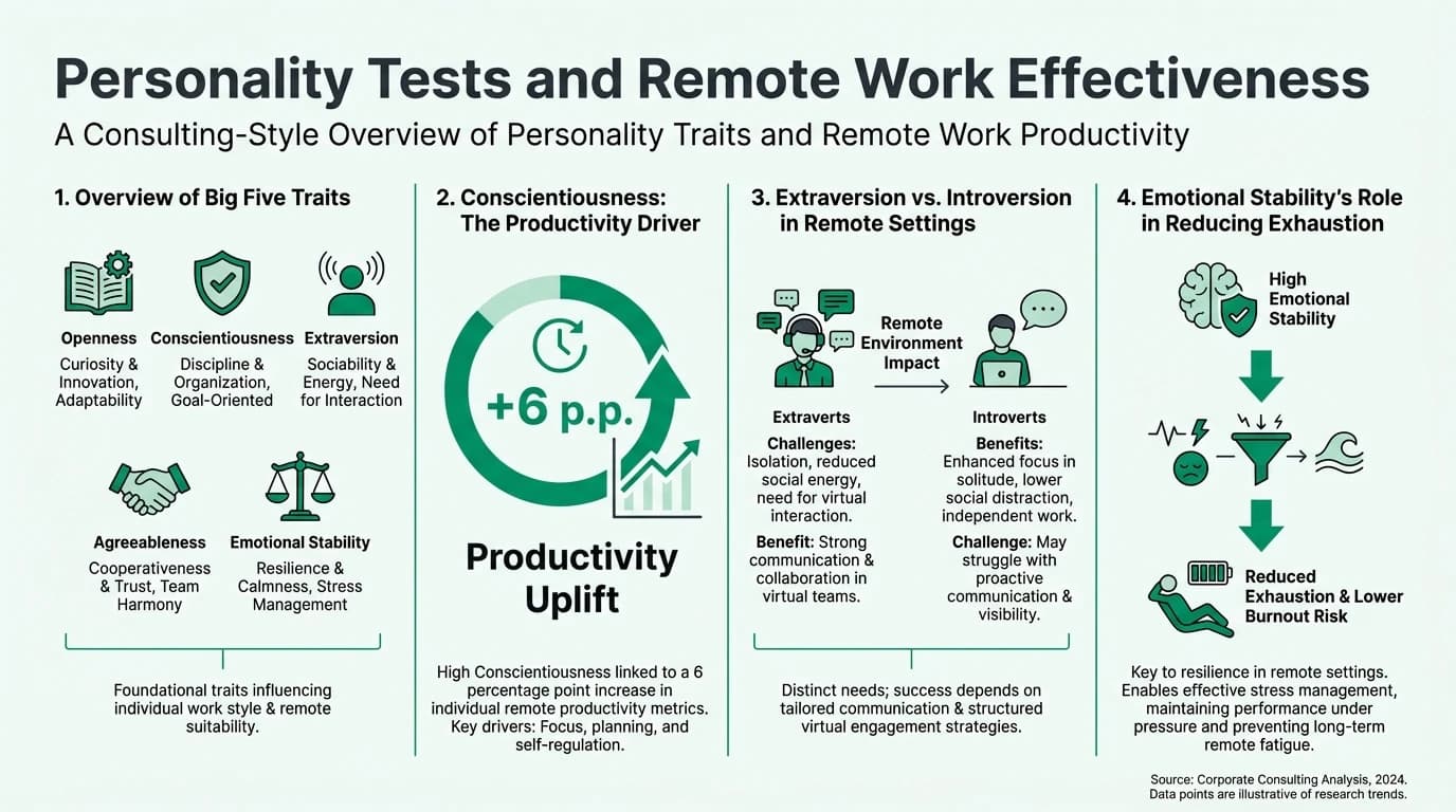 A diverse team of remote workers engaging in a virtual meeting, showcasing the impact of personality on productivity.